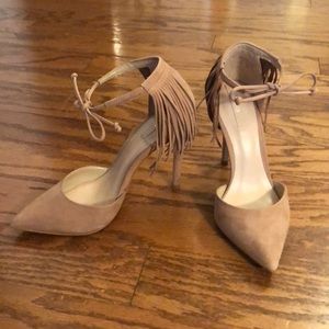Aldo nubuck fringe pumps